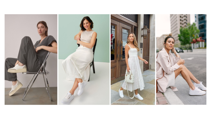 Estilo de zapatillas blancas