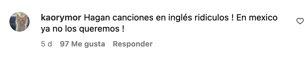 Comentarios en redes sociales en contra de Grupo Frontera