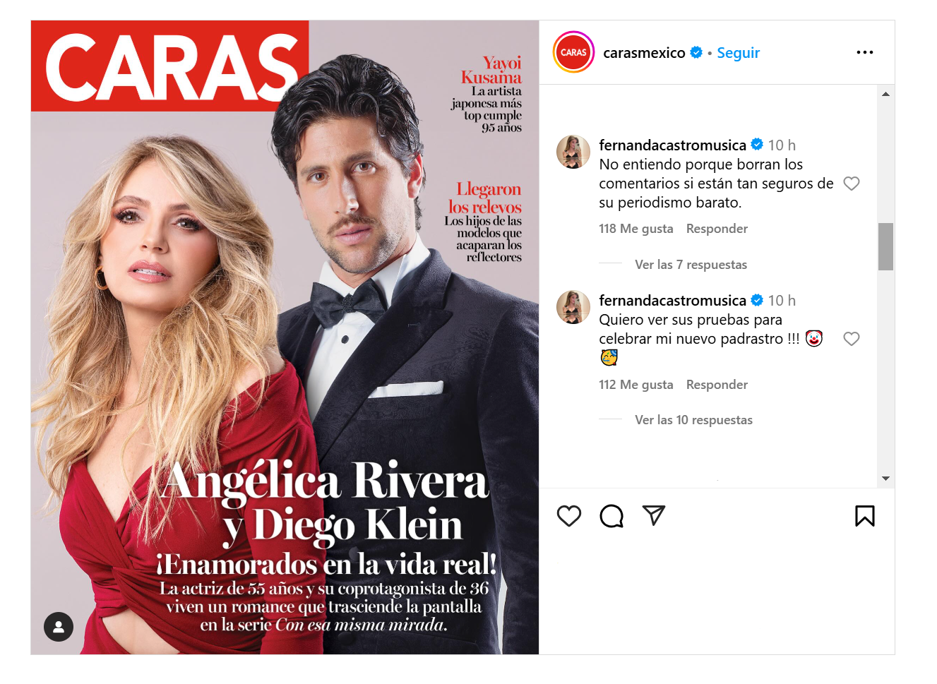 Escndalo de romance entre Anglica Rivera y Diego Klein