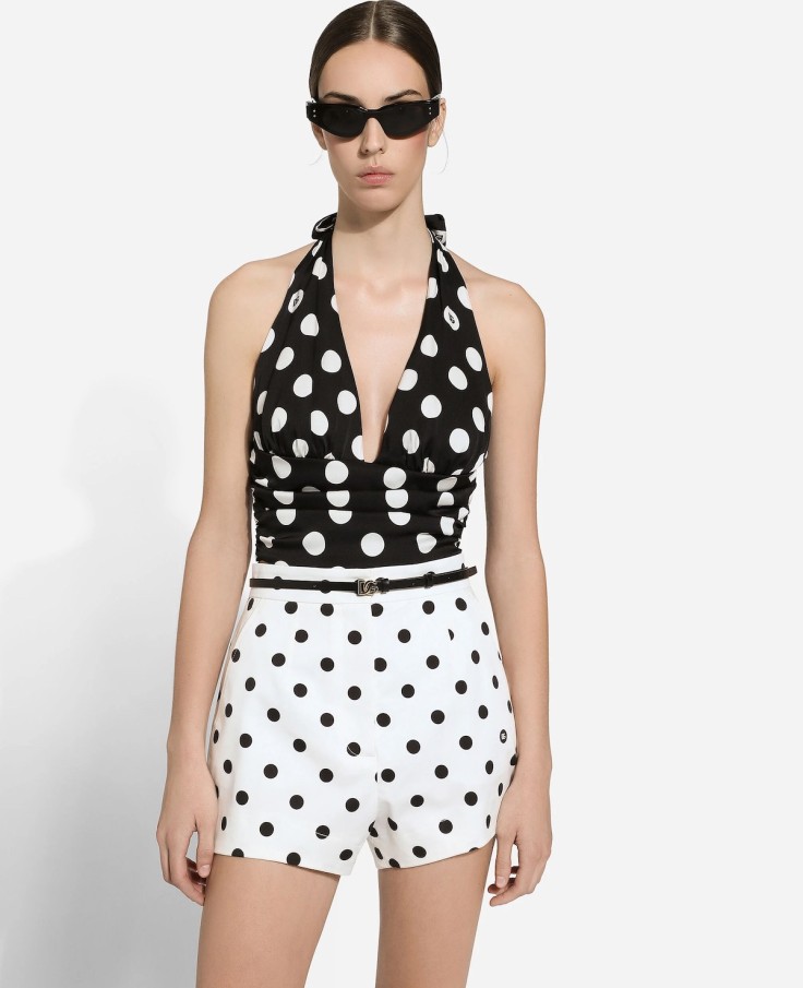 Dolce Gabbana Top Charmeuse De Lunares
