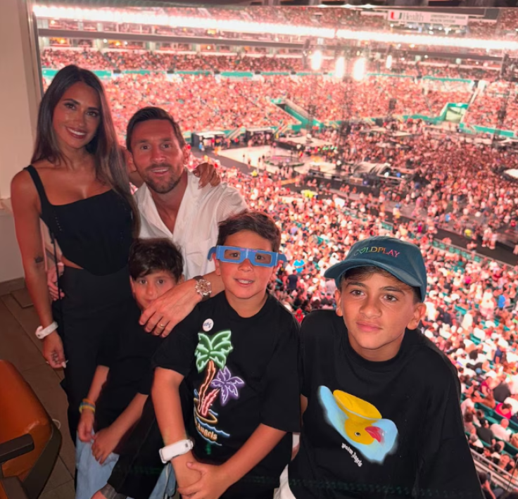 Concierto de Coldplay Miami - Messi y Familia