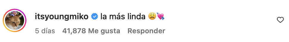 Comentarios de Young Miko a Tini 