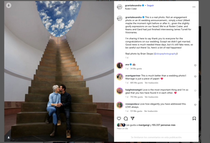 Foto Alexandra Grant y Keanu Reeves boda
