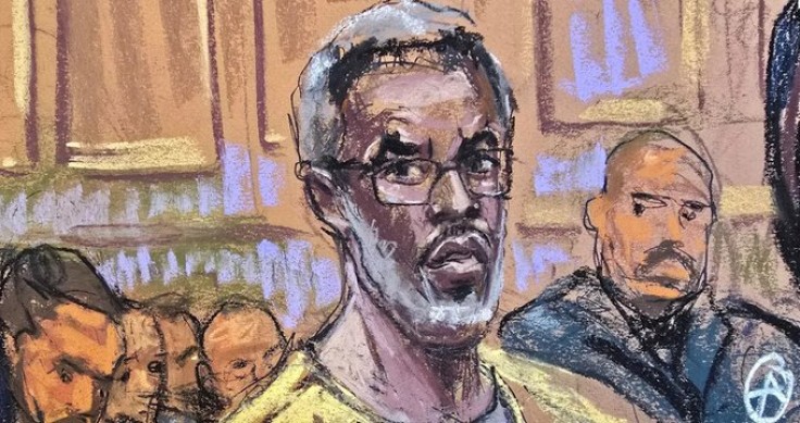 Bocetos de la sala del tribunal durante la sentencia de Diddy
